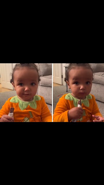 Adorable Toddler Gets Ready For Halloween