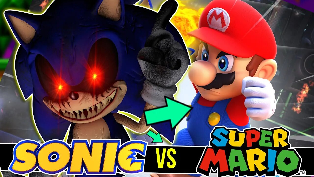 EPICO jogo do Sonic.exe contra Super Mario?! | Mario vs Sonic.exe #shorts