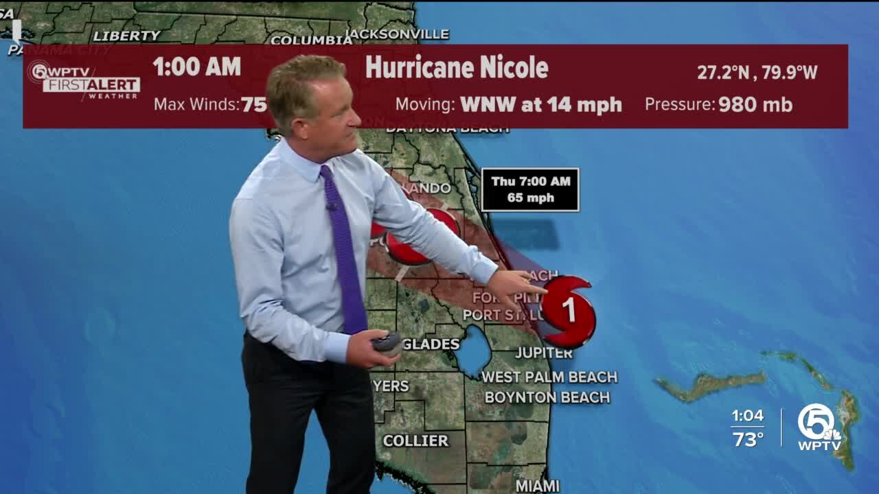 Hurricane Nicole forecast, 1 a.m. Nov. 10, 2022