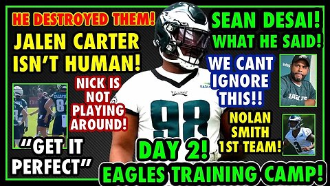 JALEN CARTER KNOCKS 2 PLAYERS OVER! IM GONA CRY OVER SEAN DESAI! NOLAN SMITH 1ST TEAM D! EAGLES CAMP