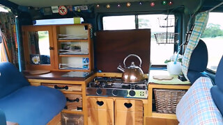 Justin's Beautiful 2002 Fiat Doblo Micro Camper Van Natural Wood Conversion