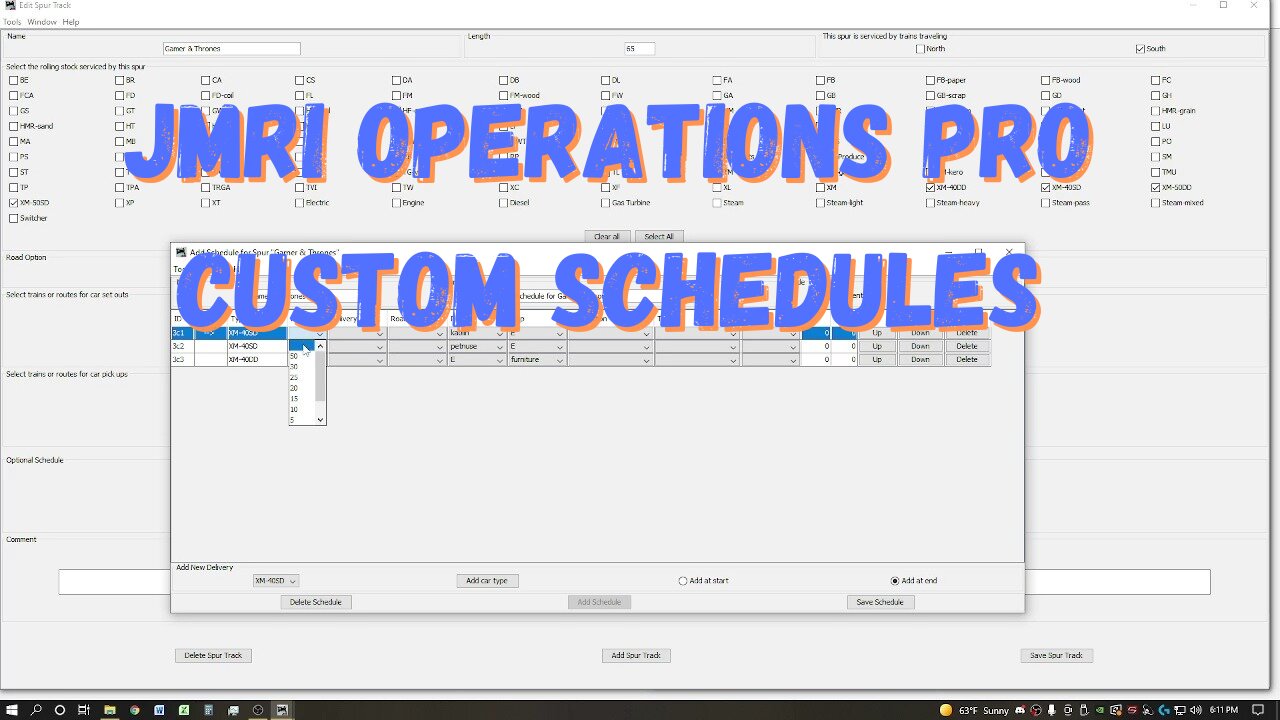 JMRI Operations Pro - Custom Schedules (Part 5)