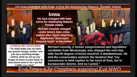 US man charged with hate crime for destroying Satanic Temple statue