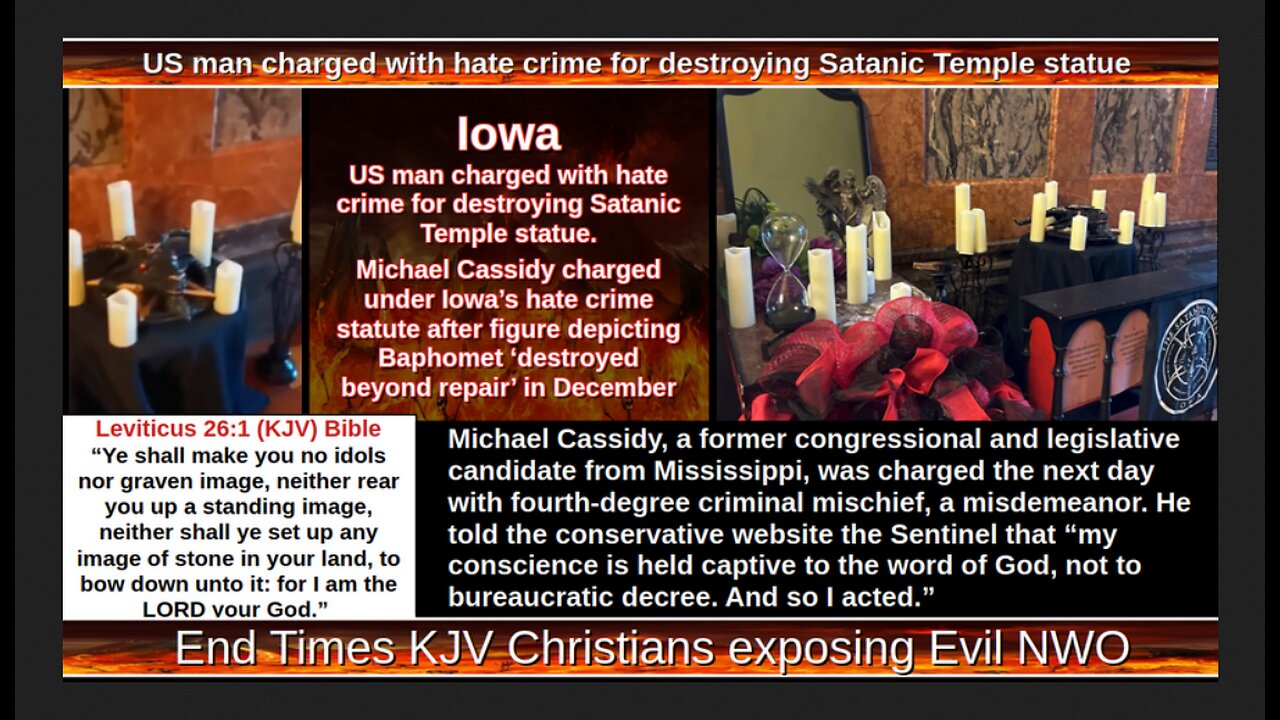 US man charged with hate crime for destroying Satanic Temple statue