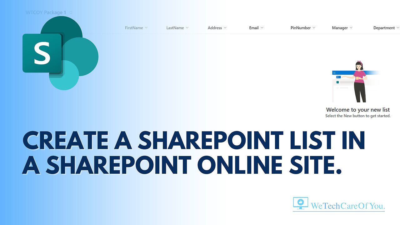 How to create a SharePoint list in a SharePoint online site.