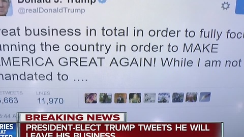 President-elect Trump tweets about his businesses