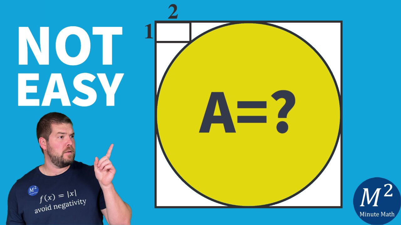 Is it IMPOSSIBLE to find the Circle area inside of the Square? | Minute Math #geometry