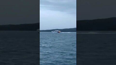 Ferry passing Rangitoto