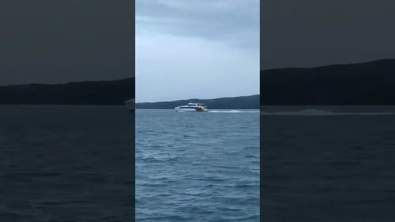 Ferry passing Rangitoto