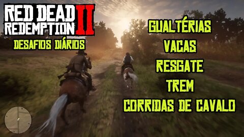 RED DEAD REDEMPTION 2 DESAFIOS DIÁRIOS GUALTÉRIAS E RESGATES