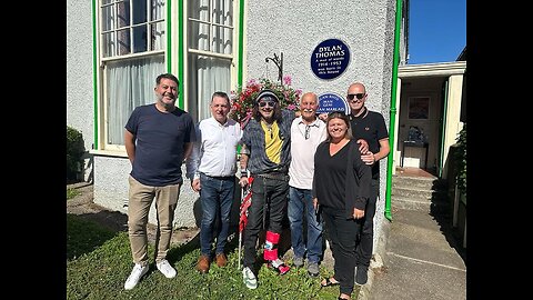 Johnny Depp visits Dylan Thomas' birthplace