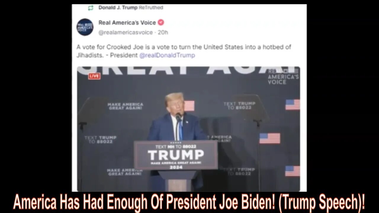 America Has Had Enough Of President Joe Biden! (Trump Speech)!