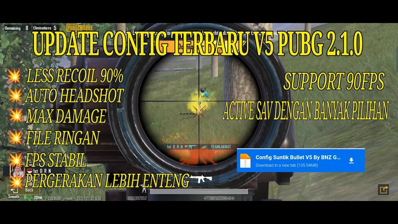 UPDATE CONFIG TERBARU V5 PUBG GL KR 2.1.0 | PUBG MOBILE