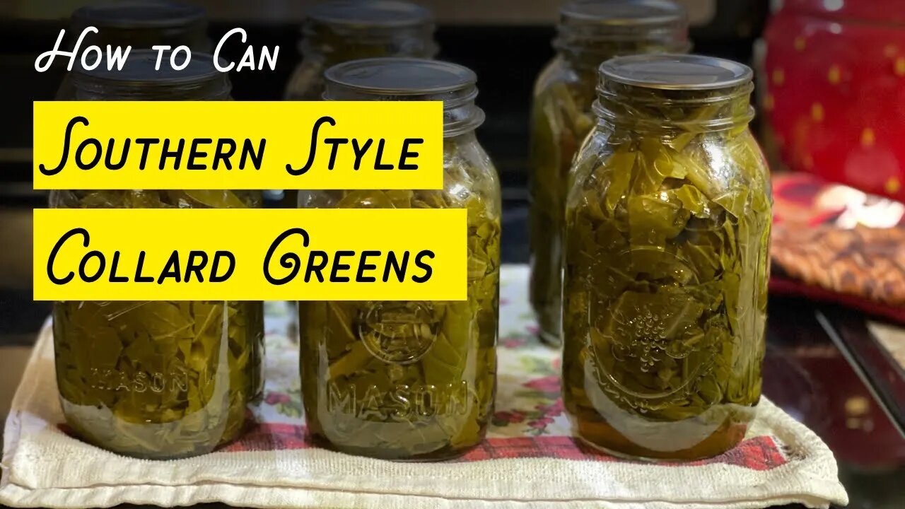 PREPPER PANTRY How to Can Collard Greens SOUTHERN STYLE recipe (ham hocks or side meat) #prepping