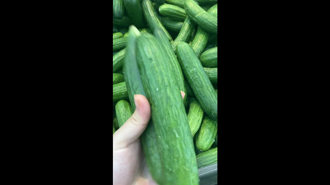 Two cucumbers stuck together