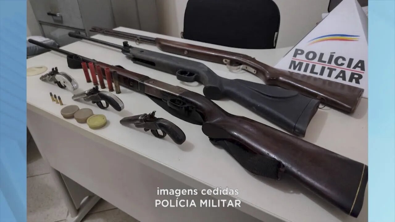 Zona Rural de Chalé: idoso preso com seis armas de fogo munições e motocicleta adulterada nesta 5