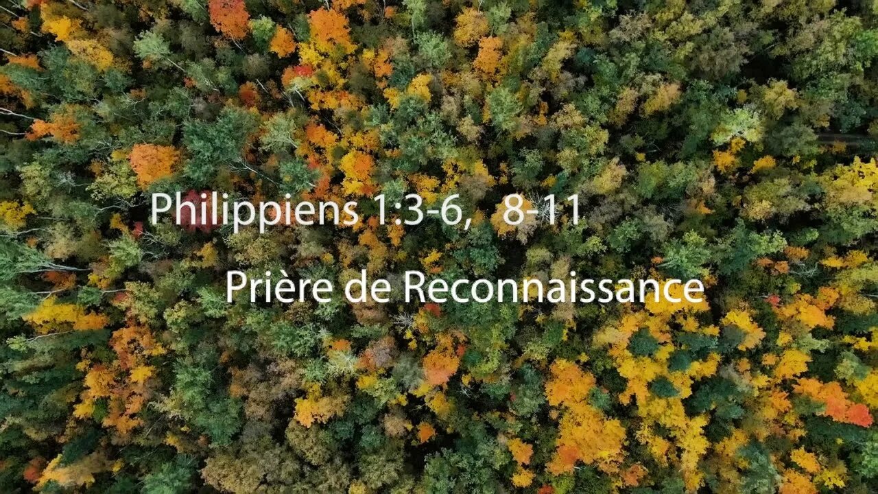 Prière de Reconnaissance - Philippiens 1:3-6, 8-11