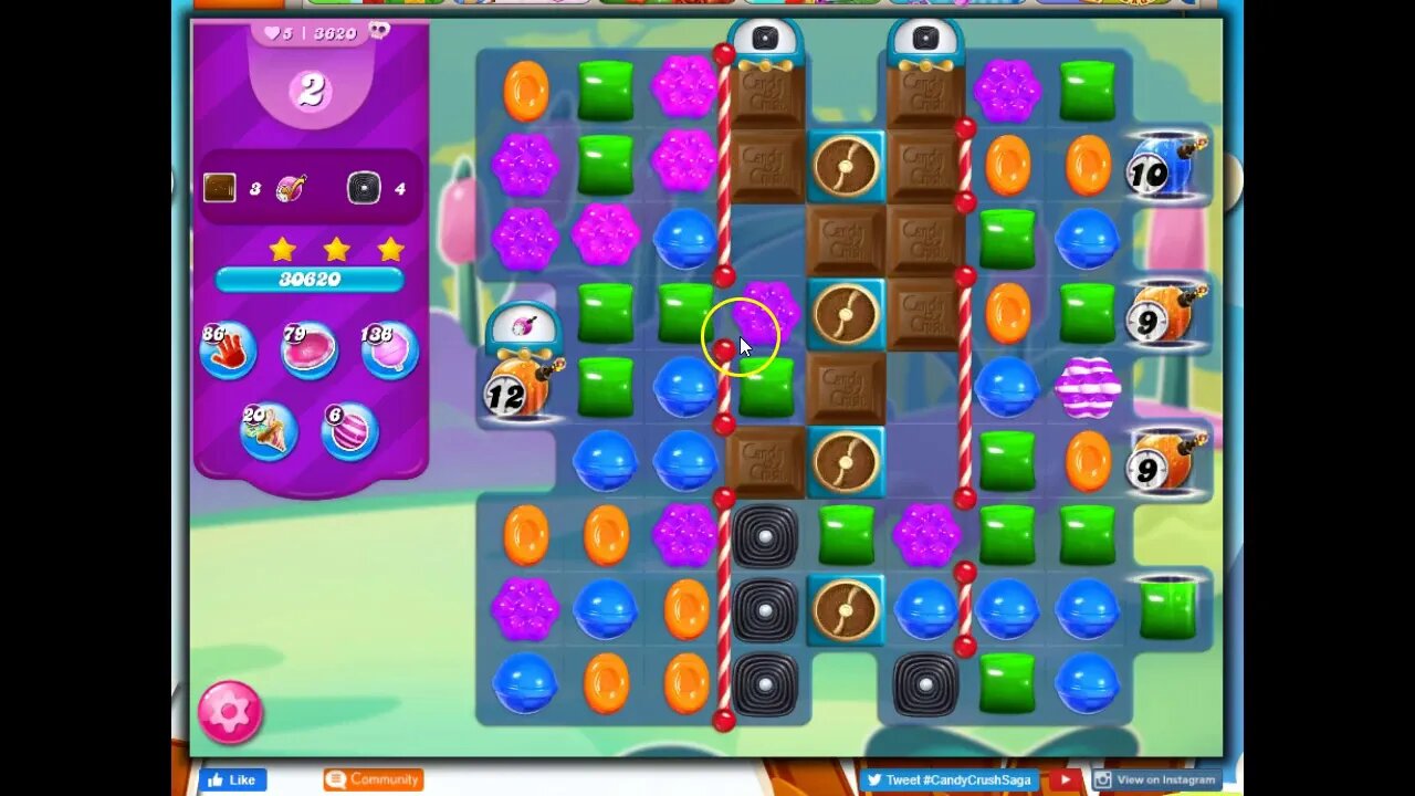 Candy Crush Level 3620 Talkthrough, 23 Moves 0 Boosters