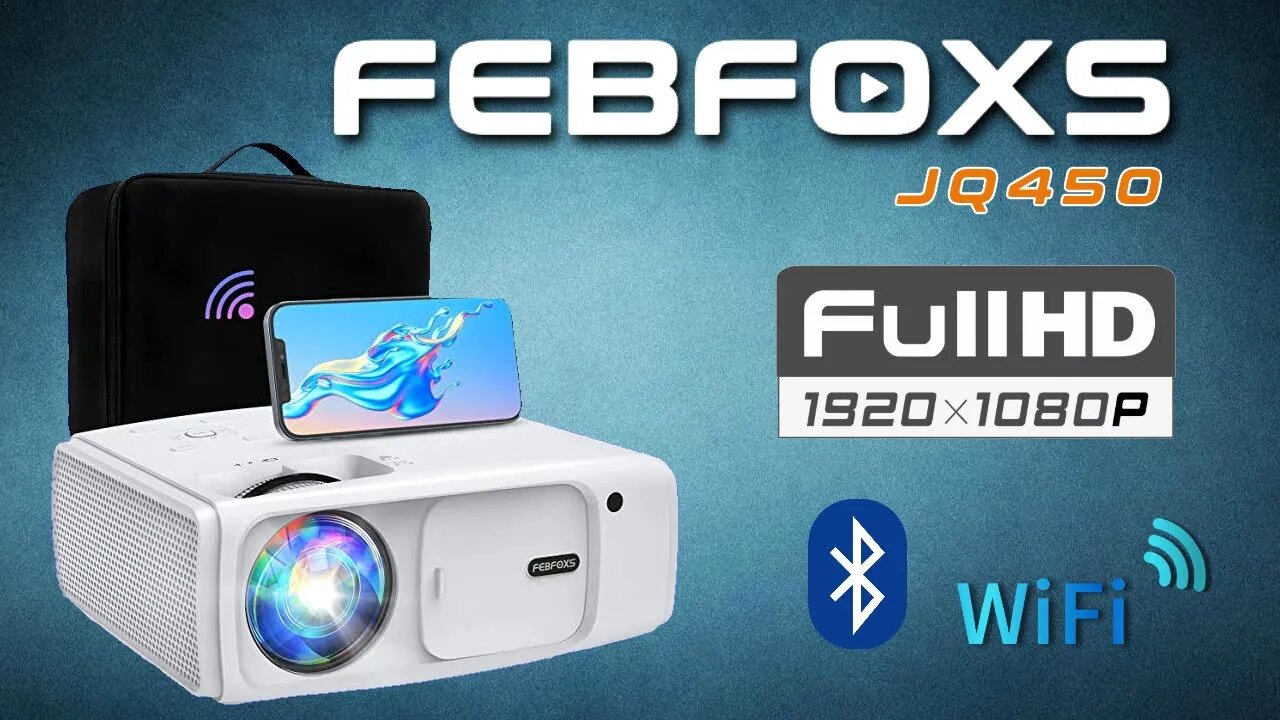 FEBFOXS JQ450 Native 1080p Bluetooth Wi Fi Projector Review