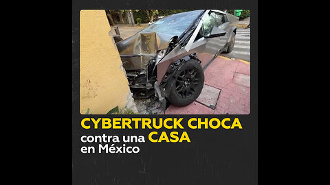 Así quedó una Cybertruck de Tesla que circulaba en Ciudad de México