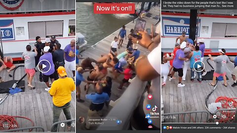 100 person Brawl 🤼‍♂️❗ Montgomery AL RiverWalk Brawl❗Security Guard 👮‍♂️ jumped by group of people❗