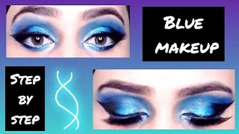 blue makeup for beginners | eid makeup look with blue outfit | by fiza farrukh