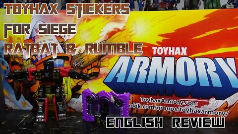 Video Review for Toyhax Stickers for Siege Ratbat & Rumble