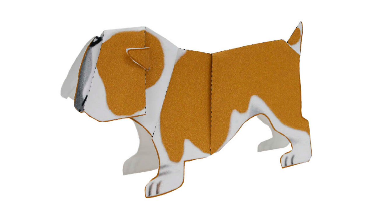 Paper bulldog dog/Perro bulldog de papel/Cachorro bulldog de papel