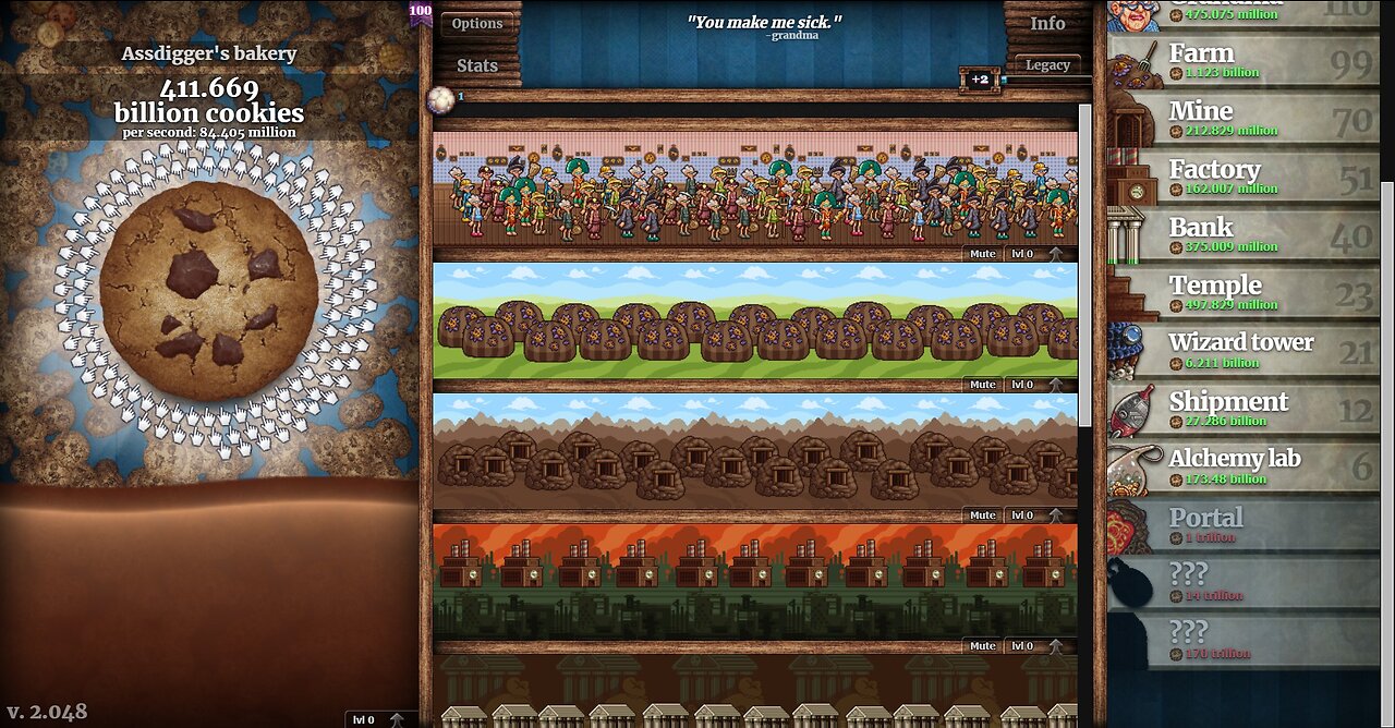 Cookie Clicker INSANE playthrough