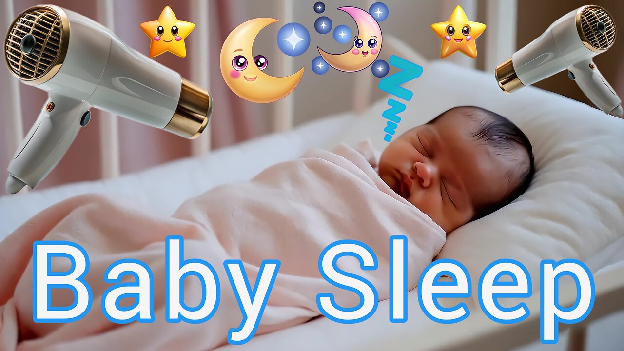 Hair Dryer White Noise for Baby Sleep | Relaxing Sound for Deep Sleep & Calm Babies