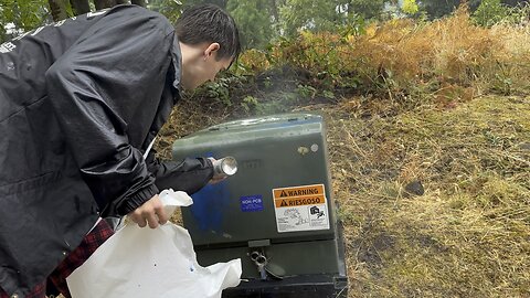 Yung Alone Fixes Graffiti at Power Plant Box