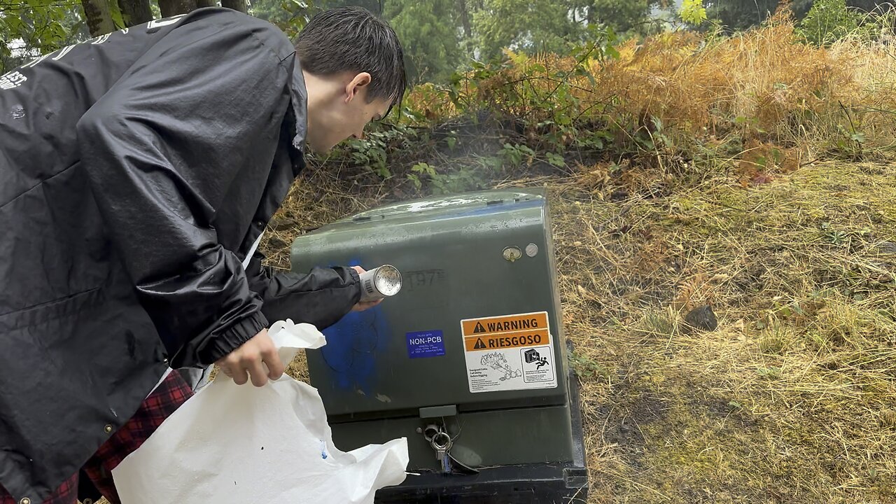 Yung Alone Fixes Graffiti at Power Plant Box