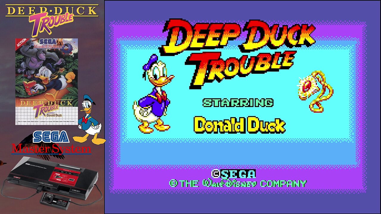 Deep Duck Trouble Starring Donald Duck (Sega Master System) - [Round 1: The Jungle, Scene 1: Savanna]