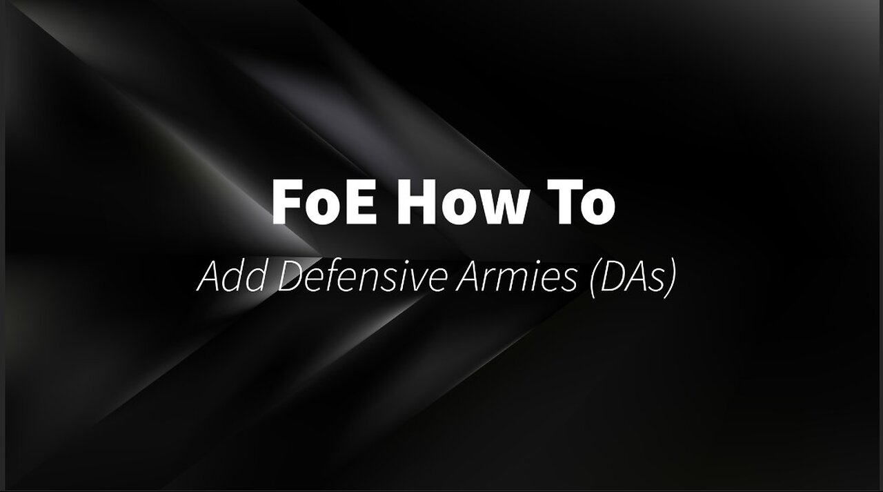 Adding defensive armies (DAs)