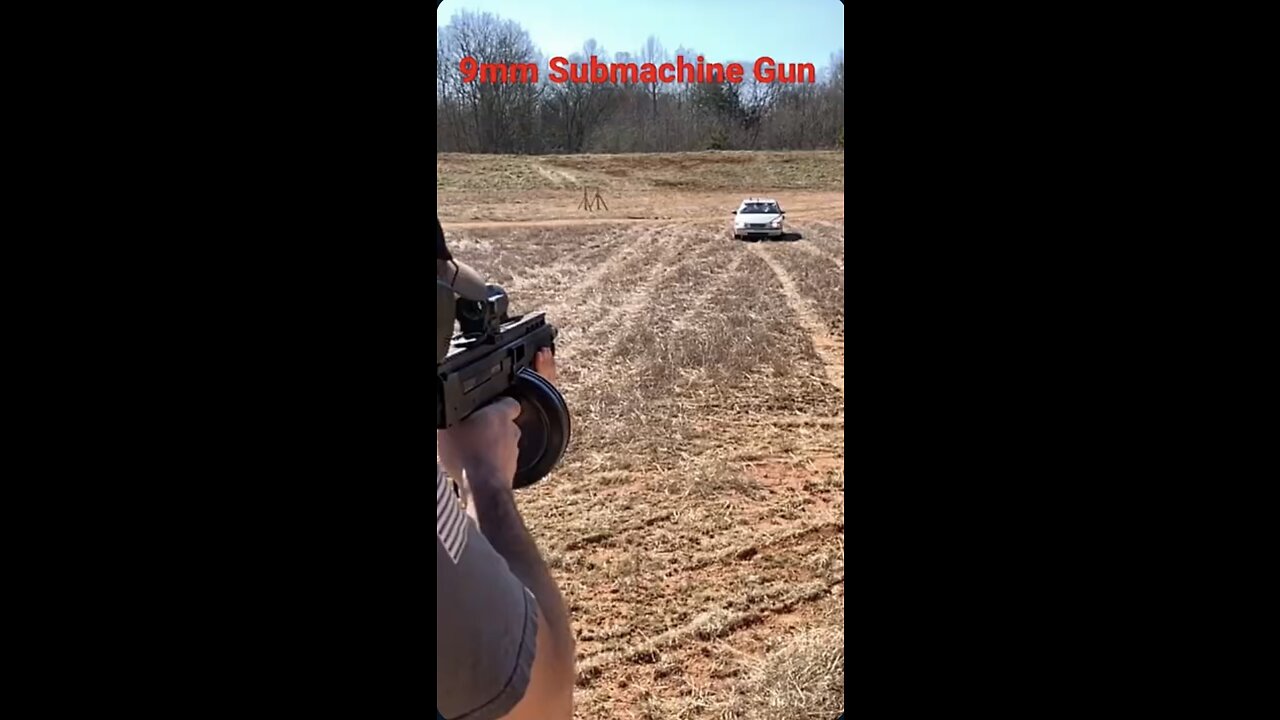 Machine gun vs running car