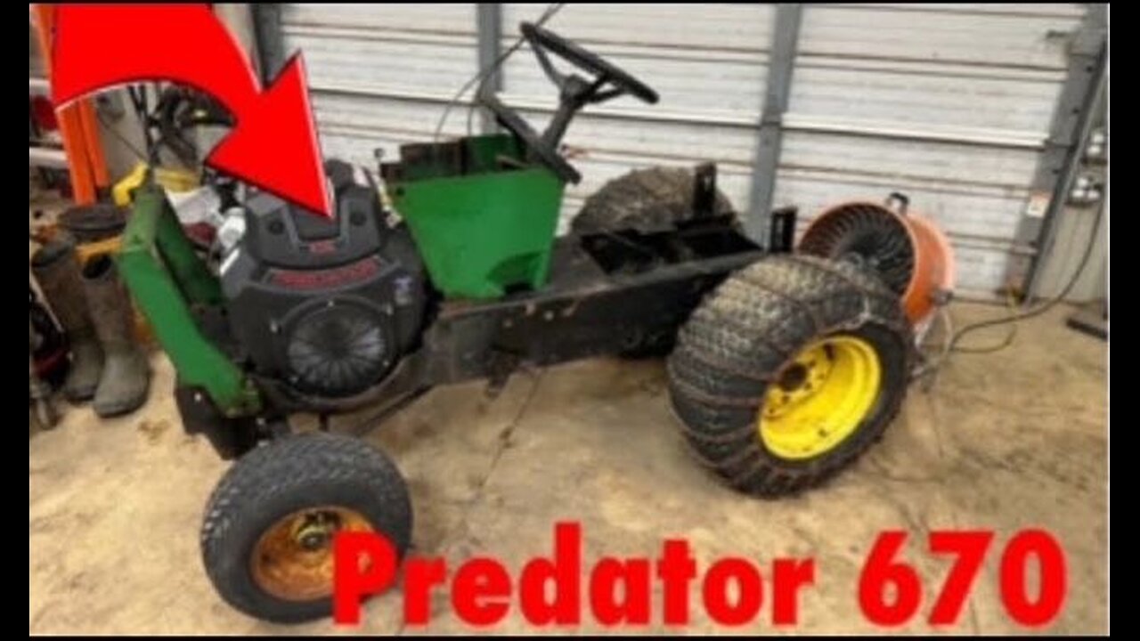 Engine plate fab/ Predator 670 install/ John Deere 214 mud mower build, part 3