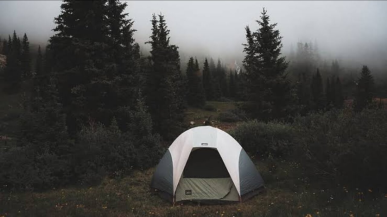 Camping in the rain with warm and cozy tent #nature