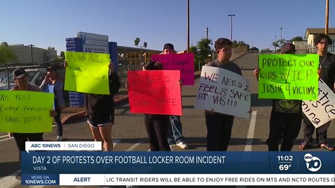 Day 2 of protests continue in Vista over football locker room incident