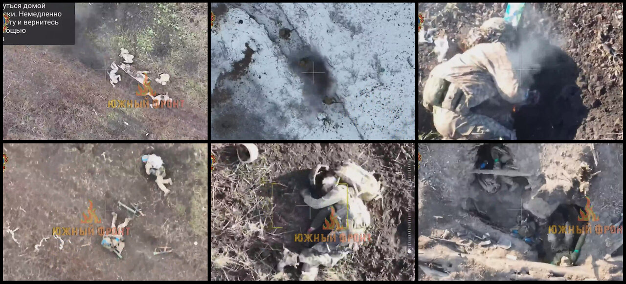 Russian "Okhotnik FPV drone unit" compilation of attacks on Ukrainian infantry