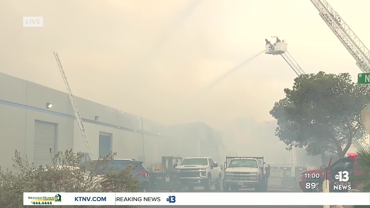 Large fire burns near Flamingo and Arville