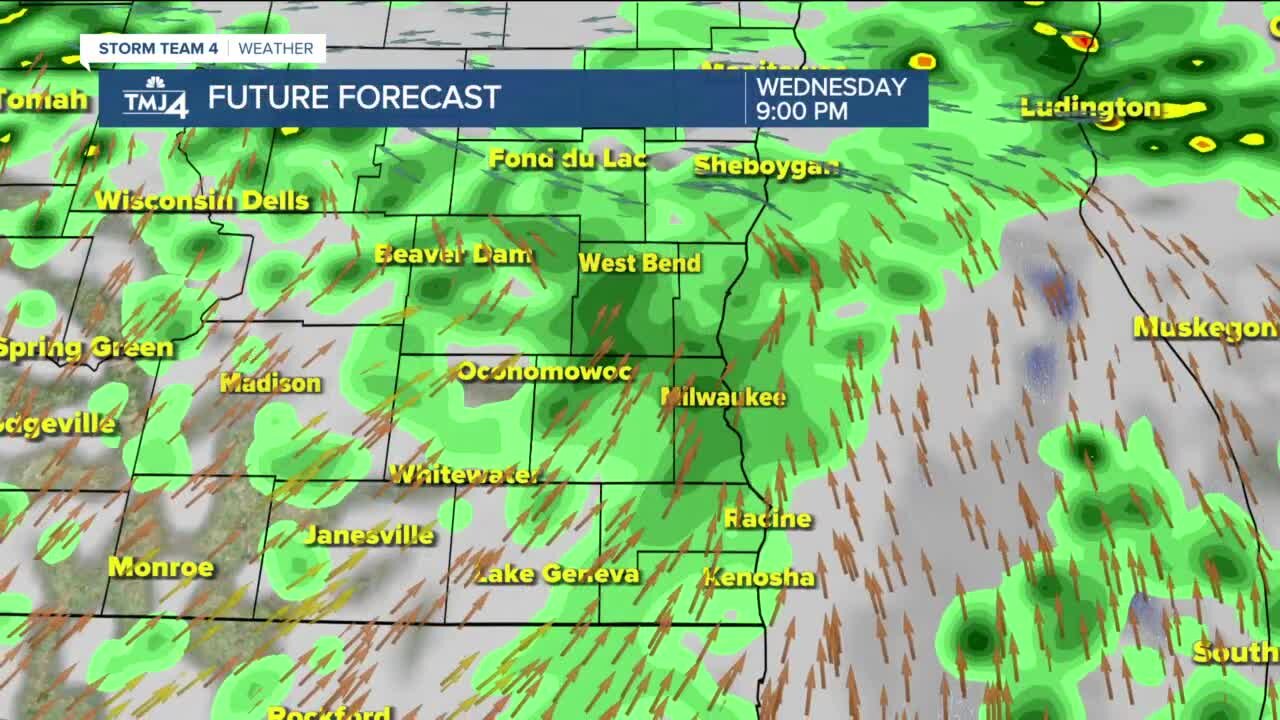 Scattered showers and fog on Wednesday night