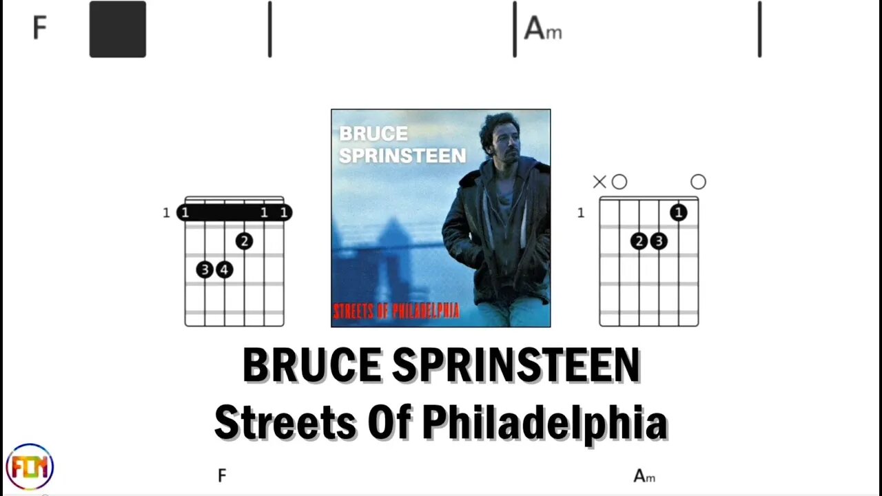 BRUCE SPRINGSTEEN Streets Of Philadelphia - Guitar Chords & Lyrics HD