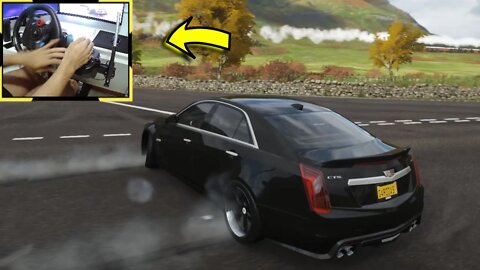 CADILLAC CTSV SEDAN - Forza Horizon 4 gameplay / Logitech g29