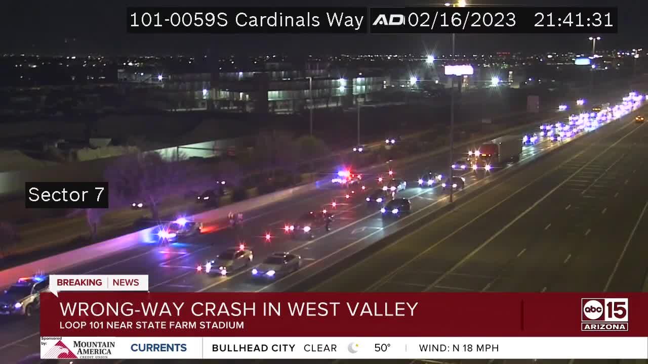 Wrong-way driver involved in crash near L-101 and Cardinals Way