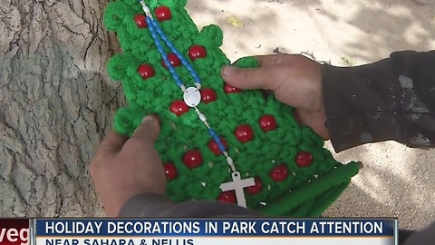 Holiday decorations in park catch attention