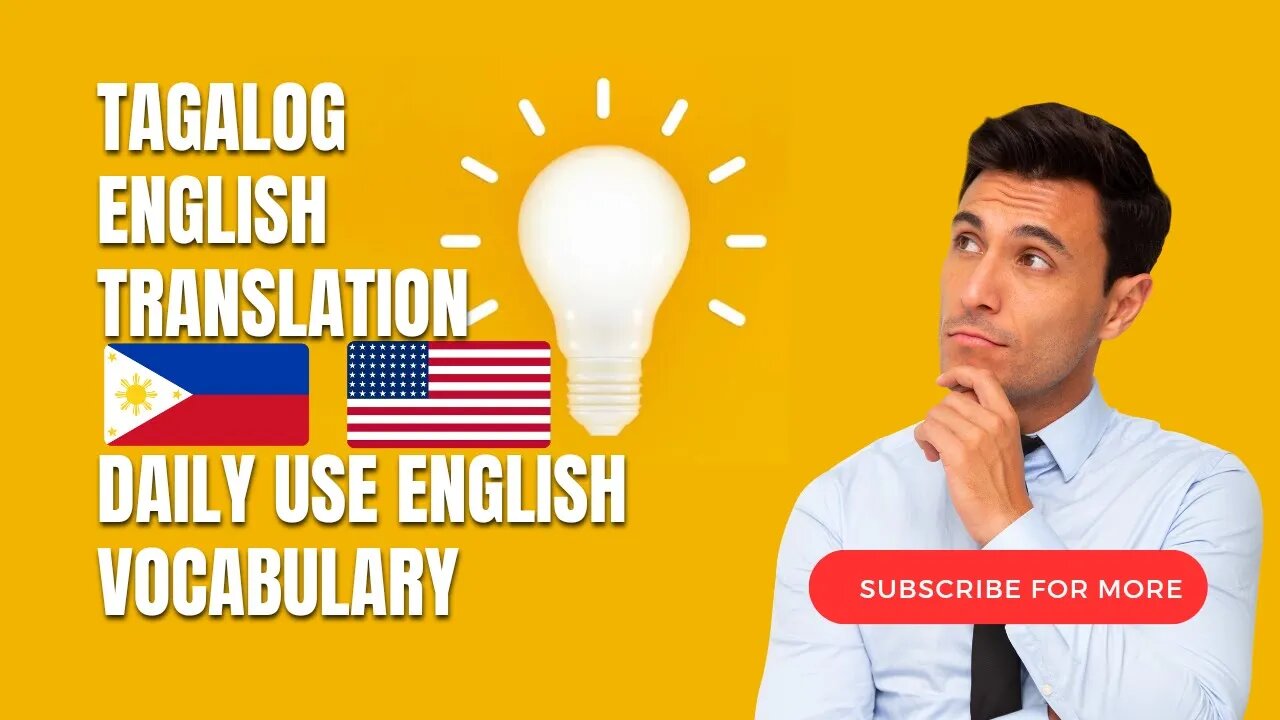 Part #4 Tagalog English Translation Daily use English vocabulary #englishtranslation #educational