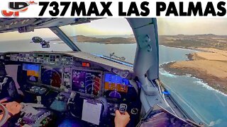 Boeing 737MAX landing at Gran Canaria | TUIfly Belgium Cockpit