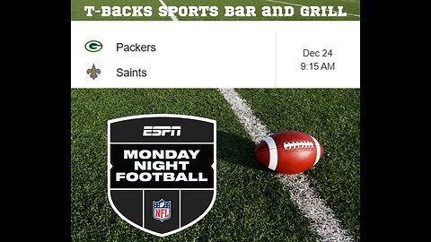 T-Backs Sports Bar and Grill Sports Schedule and free beer/soda for Tuesday Dec 24, 2024