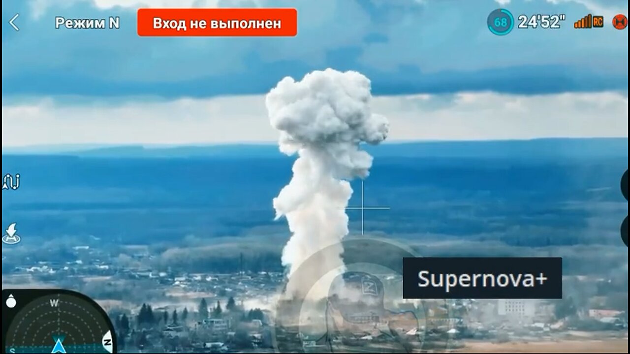 Ukrainian positions in ​​Velikaya Pisarevka, Sumy region get hit by an ODAB-1500 thermobaric bomb.