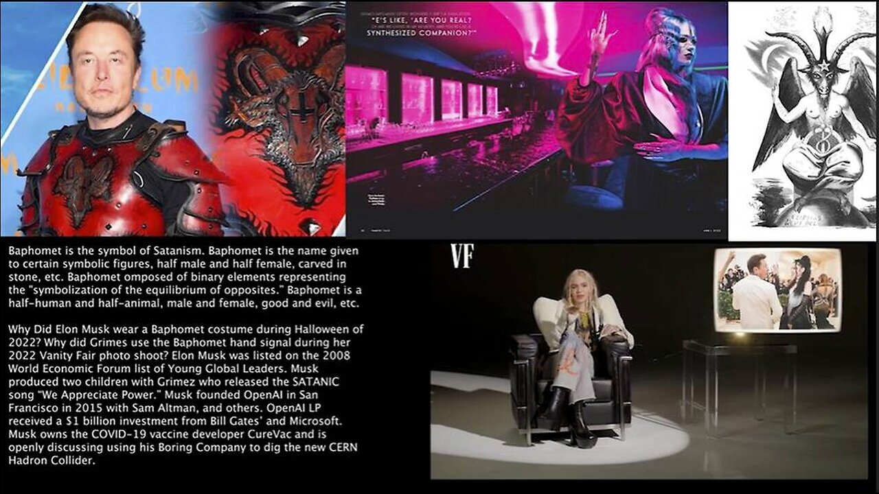 Baphomet? Transgenderism? Transhumanism? Musk? Grimes? Artificial Intelligence? Hive Mind?